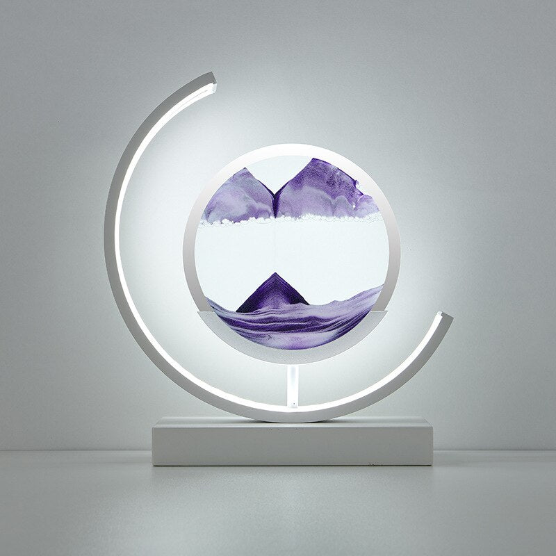 3D Sand Art Battery-Powered LED Table Lamp | Glass