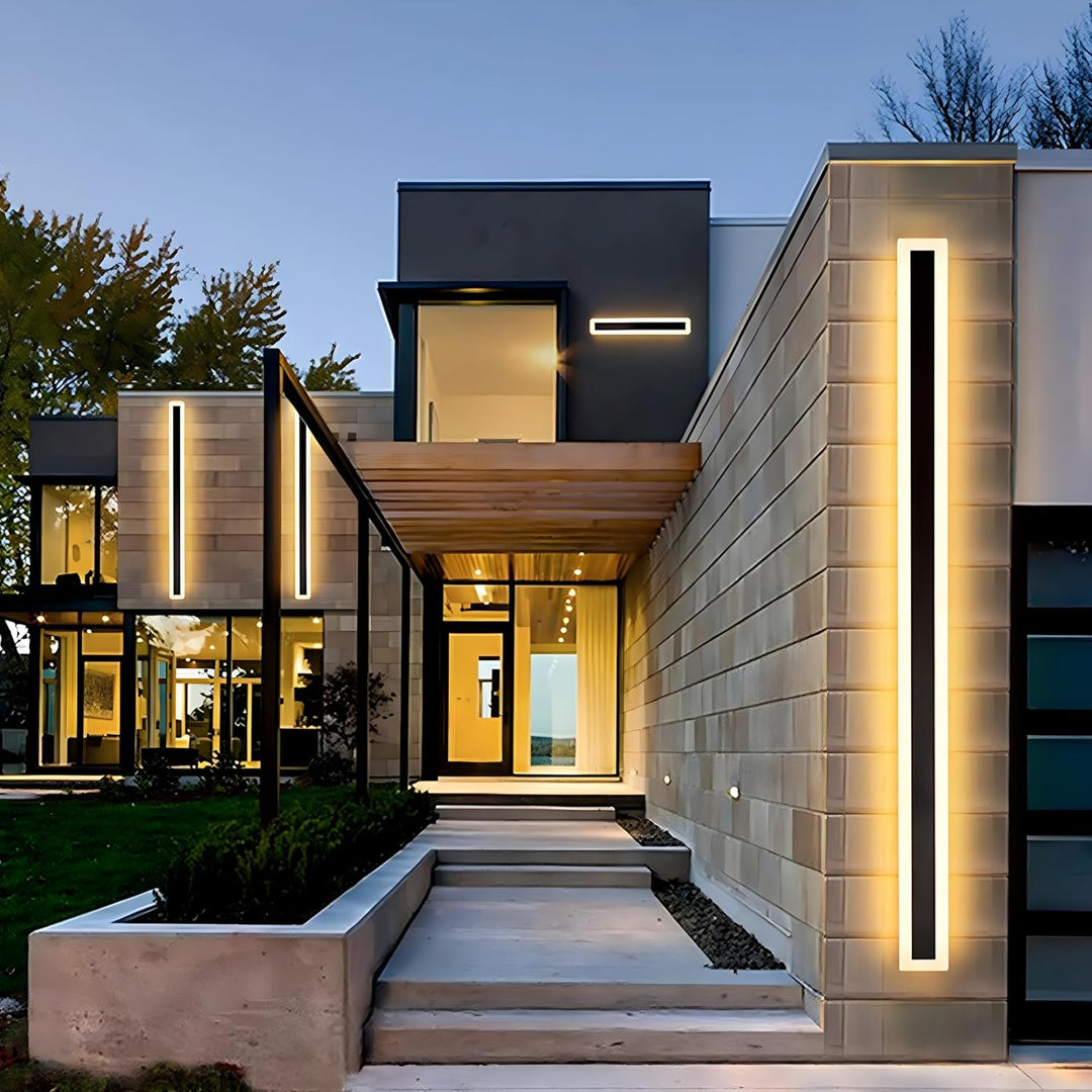 Modern IP65 Acrylic LED Outdoor Wall Lights | Black